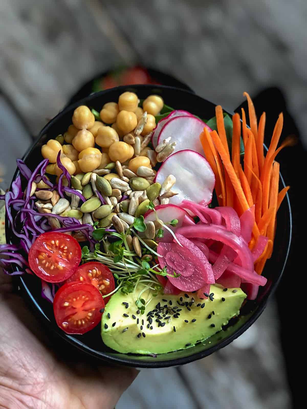 Fresh wholesome vegetables and healthy fruits